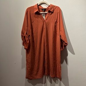 Alfani XXL Essiental Tunic Sheer 3/4 Sleeve Button Down NWT